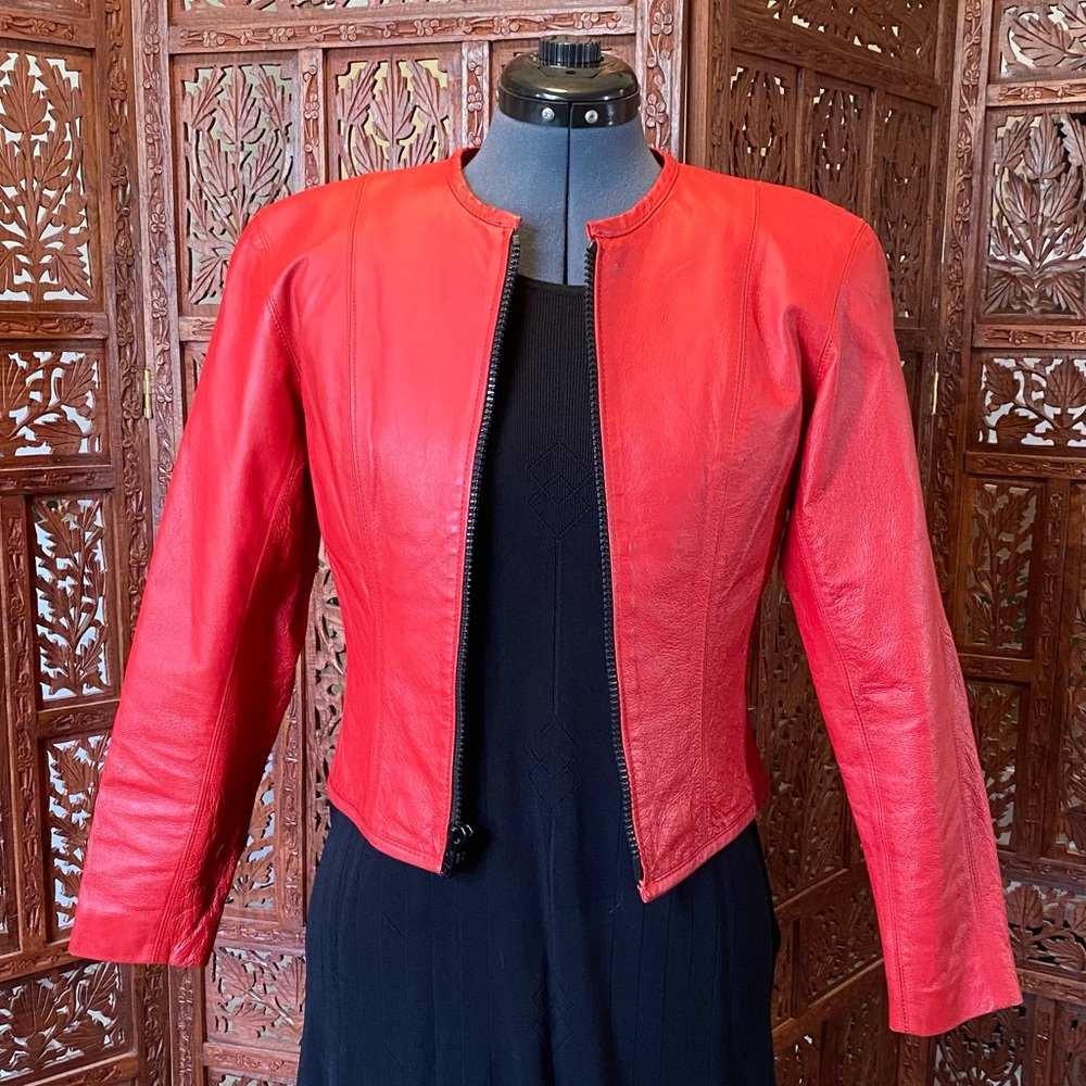RED GENUINE LEATHER JACKET